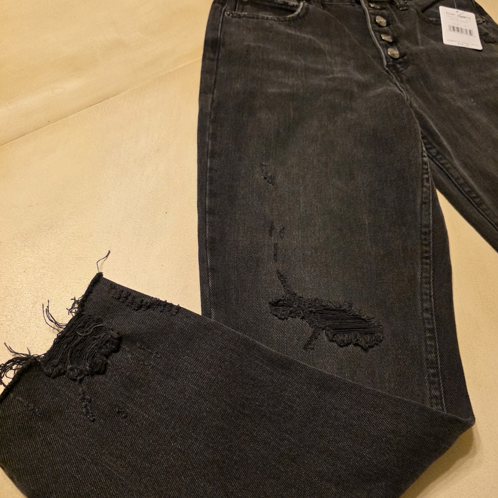 NWT Free People We The Free Blossom Rigid Denim Jeans Size 26 High Rise Straight - Picture 4 of 16